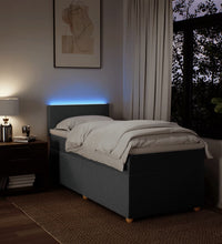 Boxspringbett mit Matratze Dunkelgrau 80x200 cm Stoff