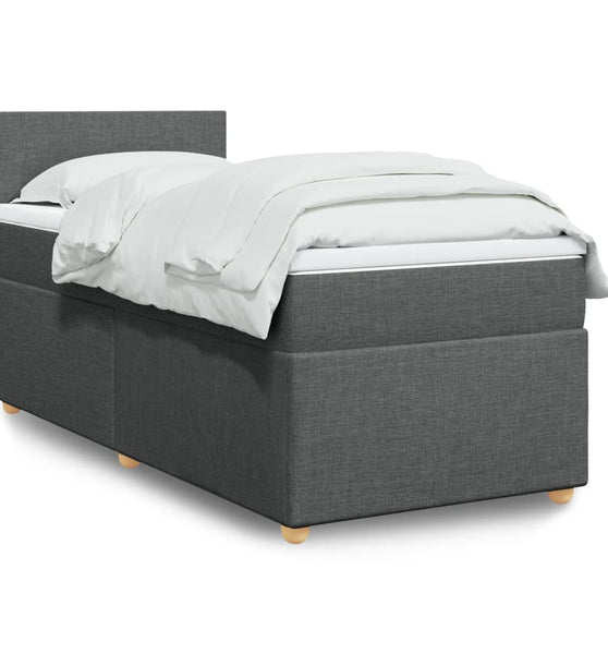 Boxspringbett mit Matratze Dunkelgrau 80x200 cm Stoff