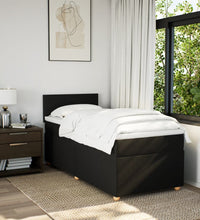 Boxspringbett mit Matratze Schwarz 80x200 cm Stoff
