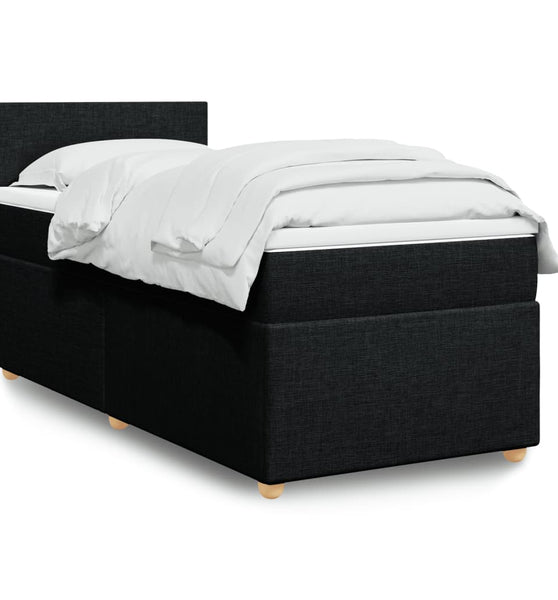 Boxspringbett mit Matratze Schwarz 80x200 cm Stoff