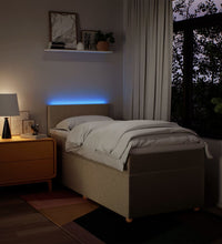 Boxspringbett mit Matratze Creme 80x200 cm Stoff