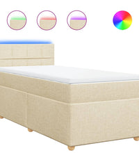 Boxspringbett mit Matratze Creme 80x200 cm Stoff