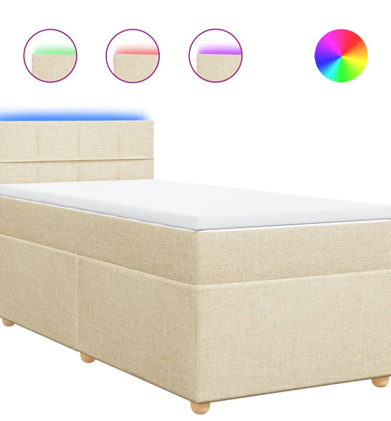 Boxspringbett mit Matratze Creme 80x200 cm Stoff