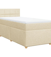 Boxspringbett mit Matratze Creme 80x200 cm Stoff