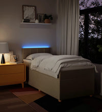 Boxspringbett mit Matratze Creme 80x200 cm Stoff