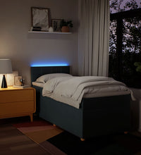 Boxspringbett mit Matratze Blau 80x200 cm Stoff