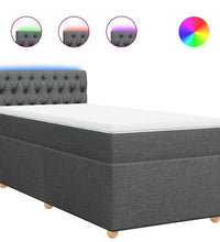 Boxspringbett mit Matratze Dunkelgrau 80x200 cm Stoff