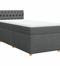 Boxspringbett mit Matratze Dunkelgrau 80x200 cm Stoff