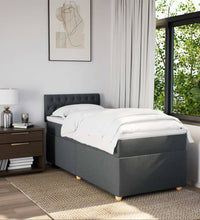 Boxspringbett mit Matratze Dunkelgrau 80x200 cm Stoff