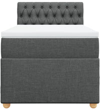 Boxspringbett mit Matratze Dunkelgrau 80x200 cm Stoff