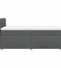 Boxspringbett mit Matratze Dunkelgrau 80x200 cm Stoff