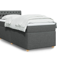 Boxspringbett mit Matratze Dunkelgrau 80x200 cm Stoff