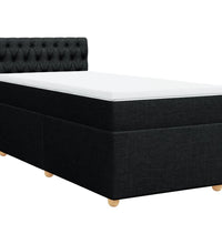 Boxspringbett mit Matratze Schwarz 80x200 cm Stoff