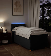 Boxspringbett mit Matratze Schwarz 80x200 cm Stoff