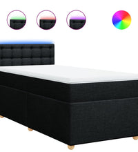 Boxspringbett mit Matratze Schwarz 80x200 cm Stoff