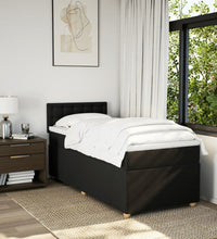 Boxspringbett mit Matratze Schwarz 80x200 cm Stoff