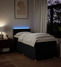 Boxspringbett mit Matratze Schwarz 80x200 cm Stoff