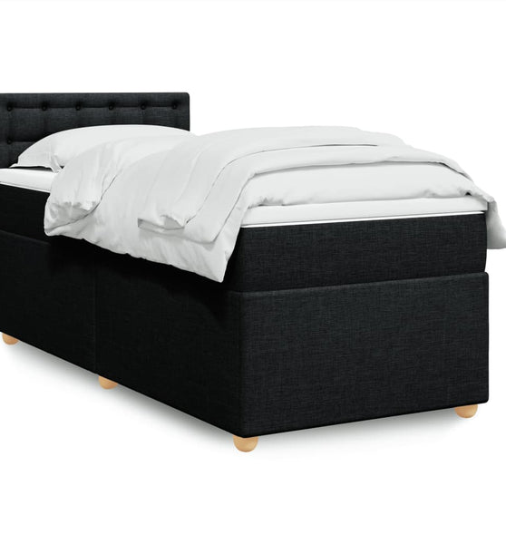 Boxspringbett mit Matratze Schwarz 80x200 cm Stoff