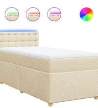 Boxspringbett mit Matratze Creme 80x200 cm Stoff