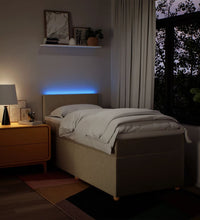 Boxspringbett mit Matratze Creme 90x190 cm Stoff