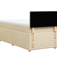 Boxspringbett mit Matratze Creme 90x190 cm Stoff