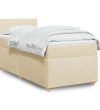 Boxspringbett mit Matratze Creme 90x190 cm Stoff
