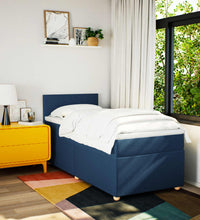 Boxspringbett mit Matratze Blau 90x190 cm Stoff