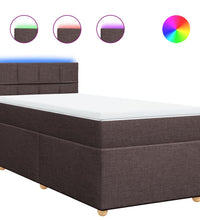 Boxspringbett mit Matratze Dunkelbraun 90x190 cm Stoff