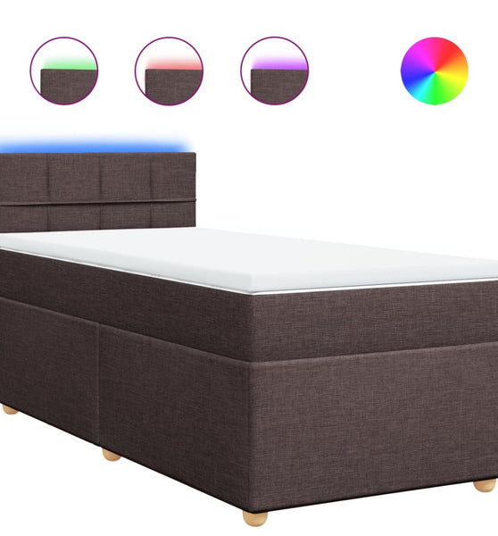 Boxspringbett mit Matratze Dunkelbraun 90x190 cm Stoff