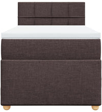 Boxspringbett mit Matratze Dunkelbraun 90x190 cm Stoff