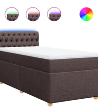 Boxspringbett mit Matratze Dunkelbraun 90x190 cm Stoff