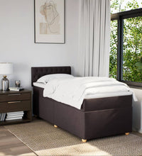 Boxspringbett mit Matratze Dunkelbraun 90x190 cm Stoff