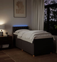 Boxspringbett mit Matratze Dunkelbraun 90x190 cm Stoff