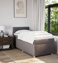 Boxspringbett mit Matratze Taupe 90x190 cm Stoff