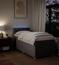 Boxspringbett mit Matratze Taupe 90x190 cm Stoff