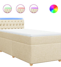 Boxspringbett mit Matratze Creme 90x190 cm Stoff