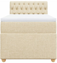 Boxspringbett mit Matratze Creme 90x190 cm Stoff