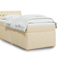 Boxspringbett mit Matratze Creme 90x190 cm Stoff