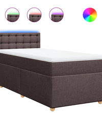 Boxspringbett mit Matratze Dunkelbraun 90x190 cm Stoff