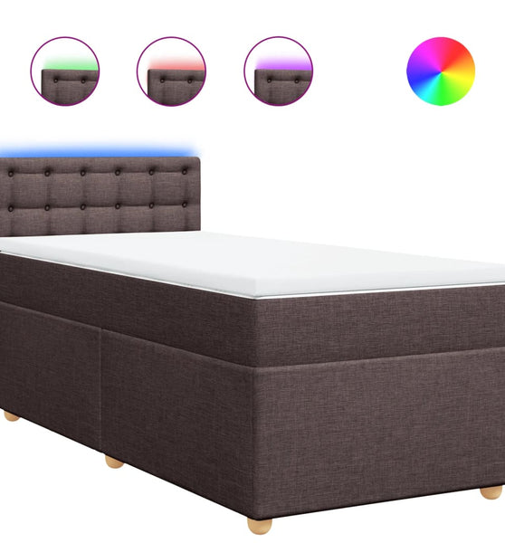 Boxspringbett mit Matratze Dunkelbraun 90x190 cm Stoff