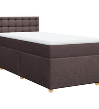 Boxspringbett mit Matratze Dunkelbraun 90x190 cm Stoff