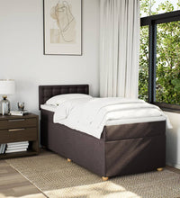 Boxspringbett mit Matratze Dunkelbraun 90x190 cm Stoff