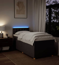 Boxspringbett mit Matratze Dunkelbraun 90x190 cm Stoff