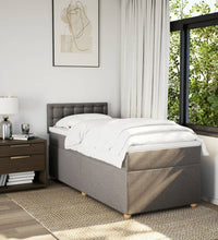 Boxspringbett mit Matratze Taupe 90x190 cm Stoff