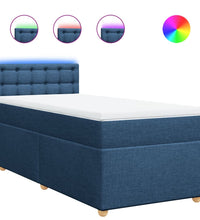 Boxspringbett mit Matratze Blau 90x190 cm Stoff