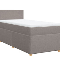 Boxspringbett mit Matratze Taupe 90x200 cm Stoff