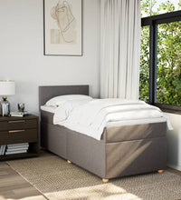 Boxspringbett mit Matratze Taupe 90x200 cm Stoff