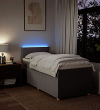 Boxspringbett mit Matratze Taupe 90x200 cm Stoff