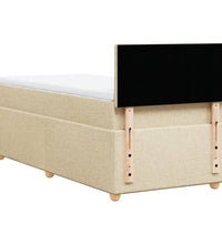 Boxspringbett mit Matratze Creme 90x200 cm Stoff