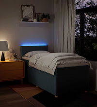 Boxspringbett mit Matratze Blau 90x200 cm Stoff